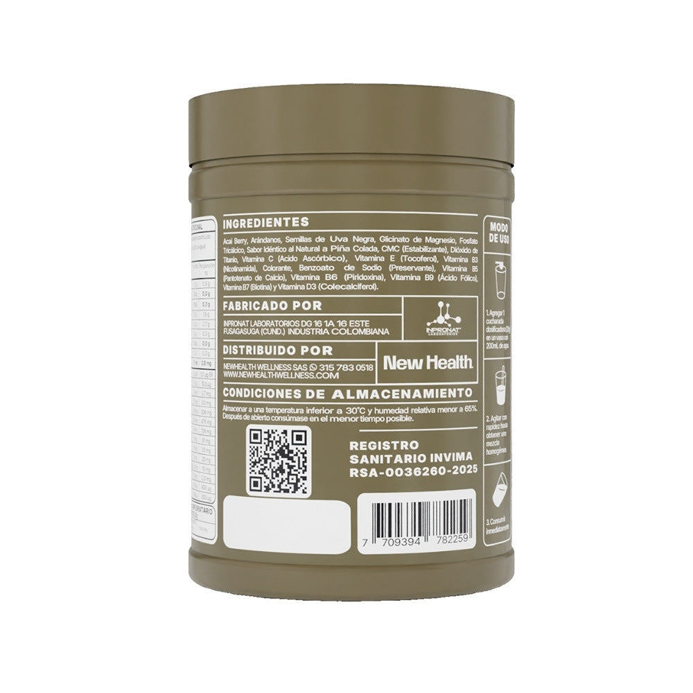 GLICINATO DE MAGNESIO PIÑA COLADA NEW HEALTH POTE 500 G