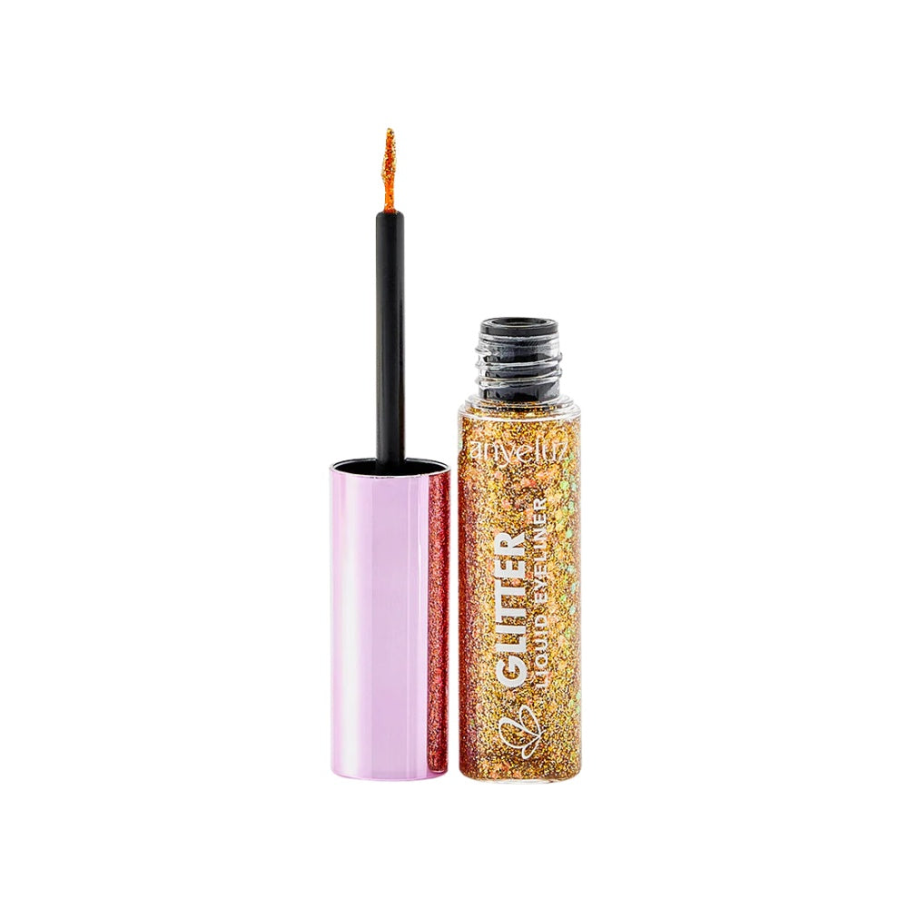 GLITTER DELINEADOR LIQUIDO ANYELUZ TONO 4 DORADO TUBO X 1 UND