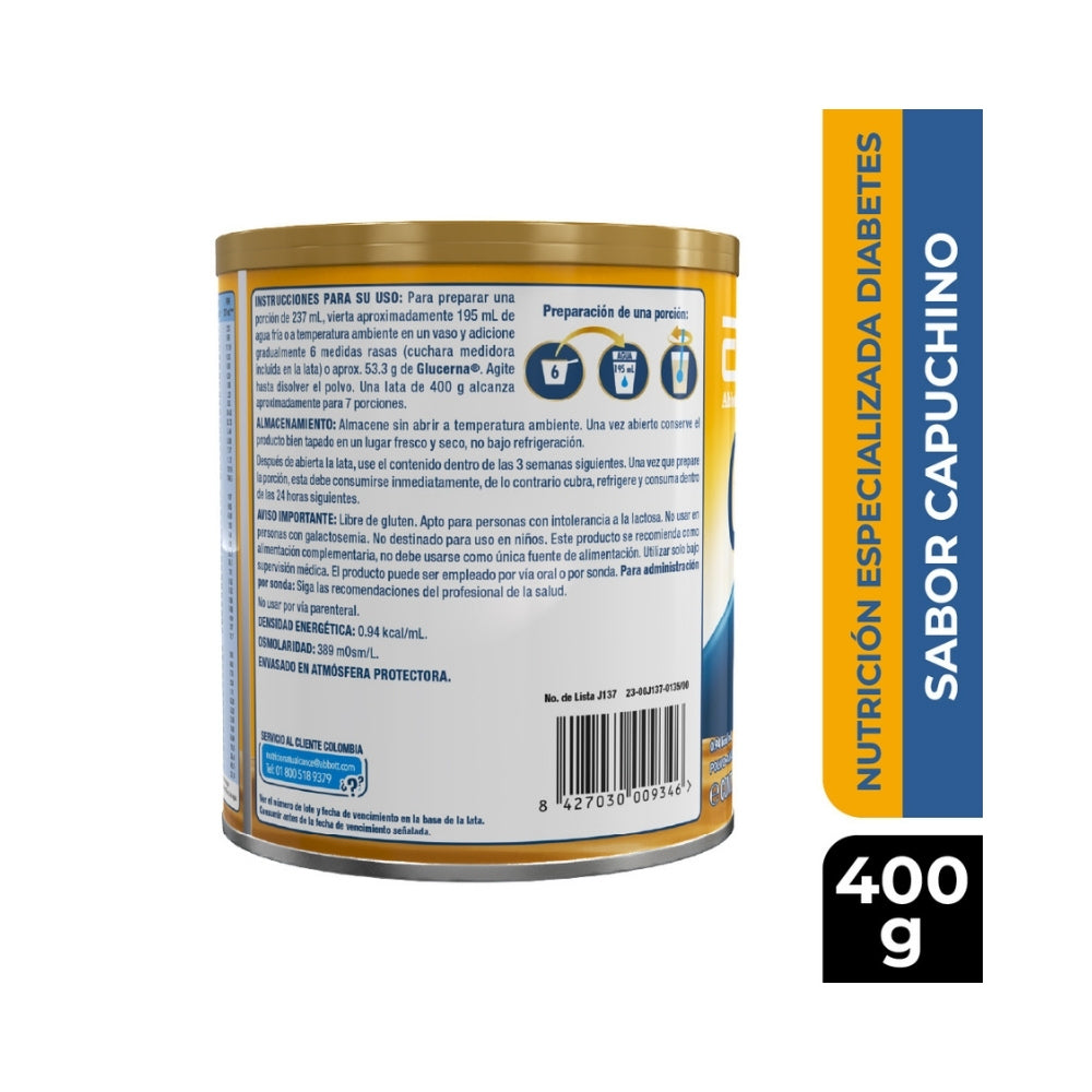 GLUCERNA CAPUCHINO POLVO LATA 400 G