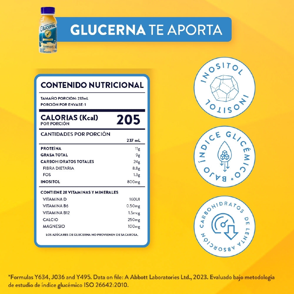GLUCERNA LIQUIDO VAINILLA CAJA 6 BOTELLAS X 237 ML