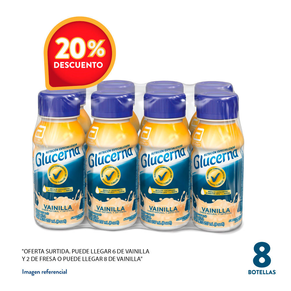 GLUCERNA VAINILLA 6X237ML + SURTIDO BOTELLA 2 X 237ML
