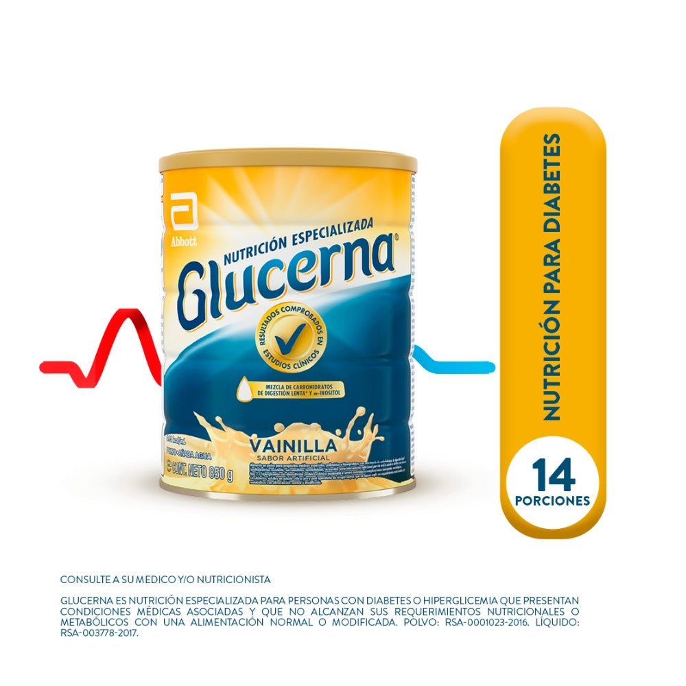 GLUCERNA VAINILLA POLVO LATA 850 G