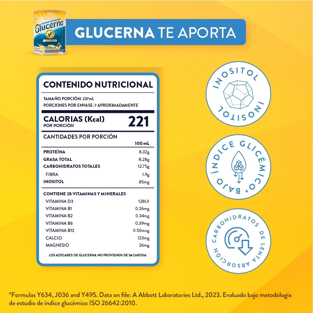 GLUCERNA VAINILLA POLVO LATA 850 G