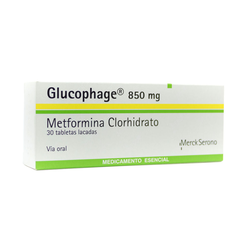 GLUCOPHAGE TABLETAS 850 MG CAJA X 30 UNDS