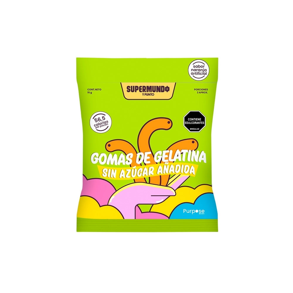 GOMAS GUSANOS SIN AZUCAR AÑADIDA PURPOSE BOLSA 30 G