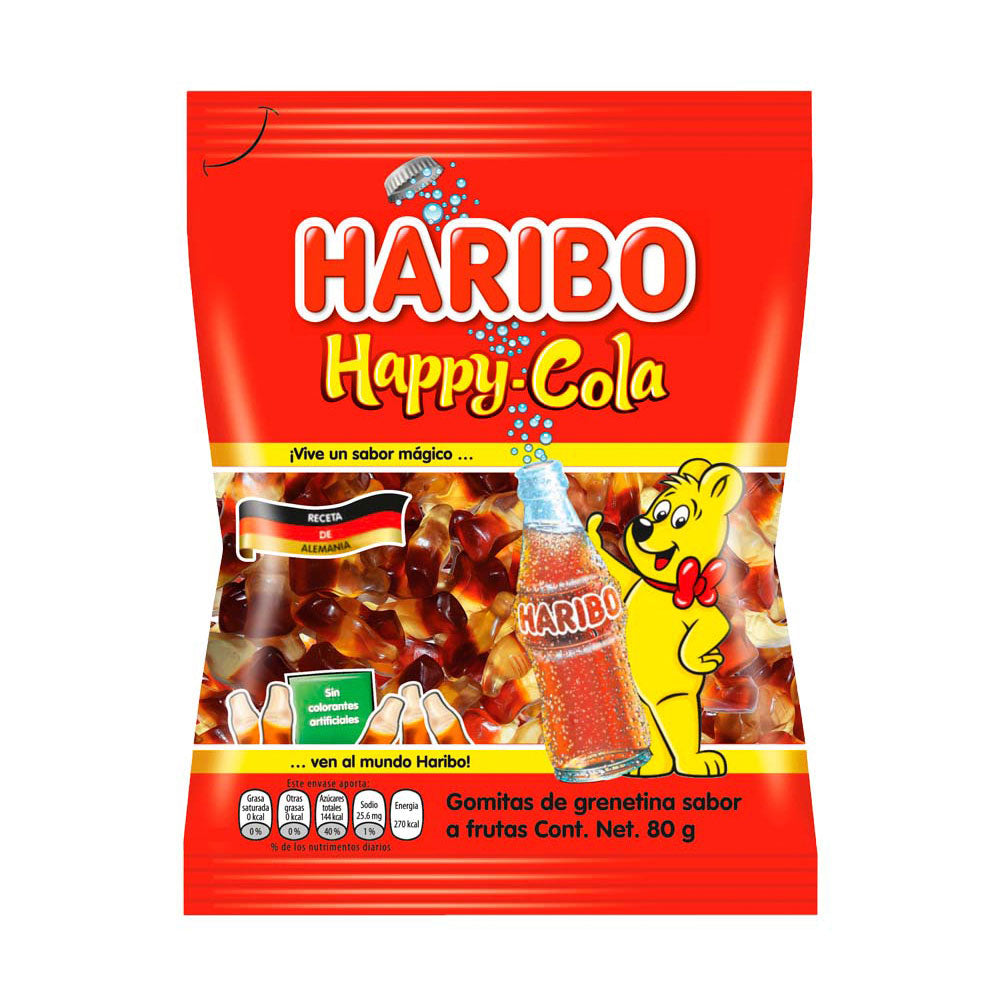 GOMAS HARIBO HAPPY COLA BOLSA 80 G