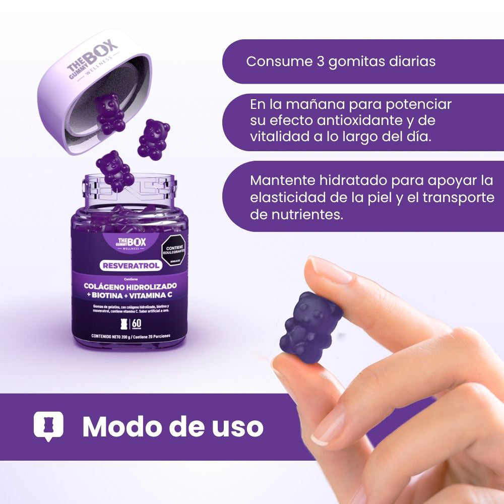 GOMAS THE GUMMY BOX RESVERATROL MORA AZUL FRASCO X 60 UNDS
