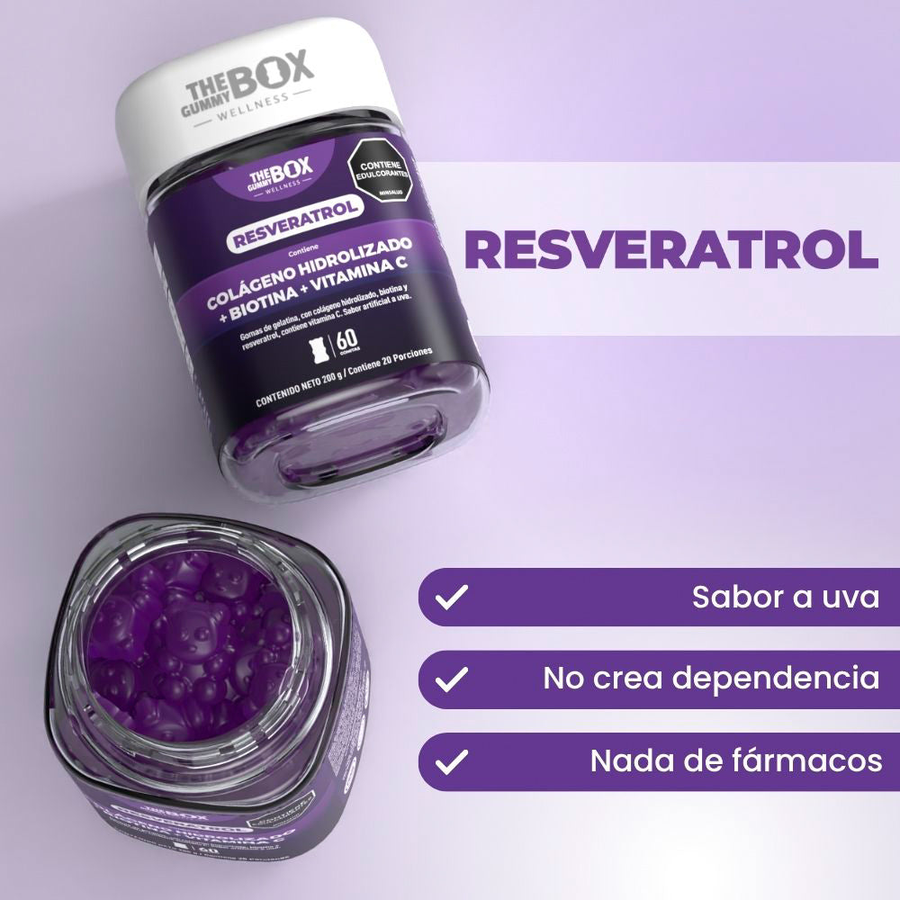 GOMAS THE GUMMY BOX RESVERATROL MORA AZUL FRASCO X 60 UNDS