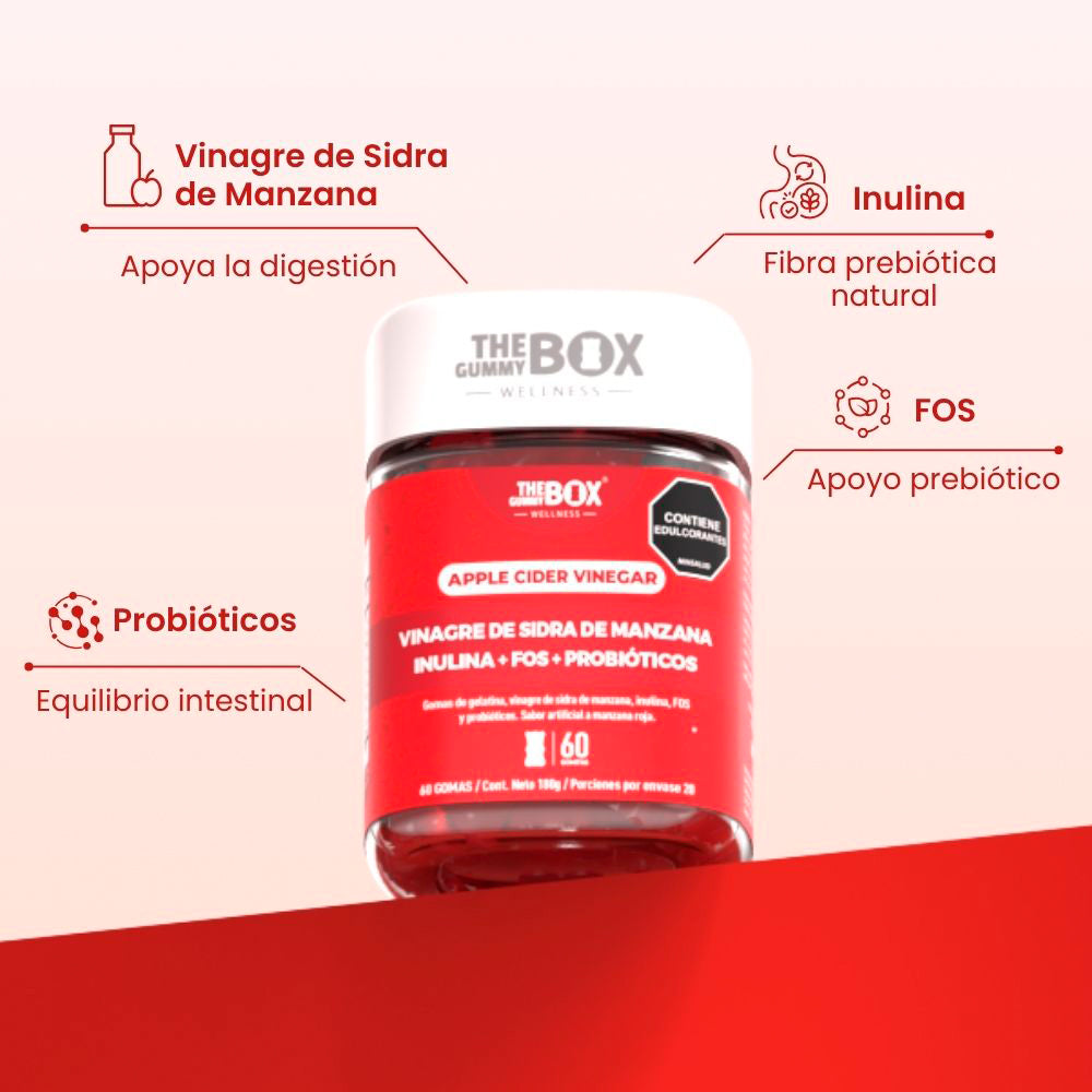 GOMAS THE GUMMY BOX VINAGRE DE MANZANA FRASCO X 60 UNDS