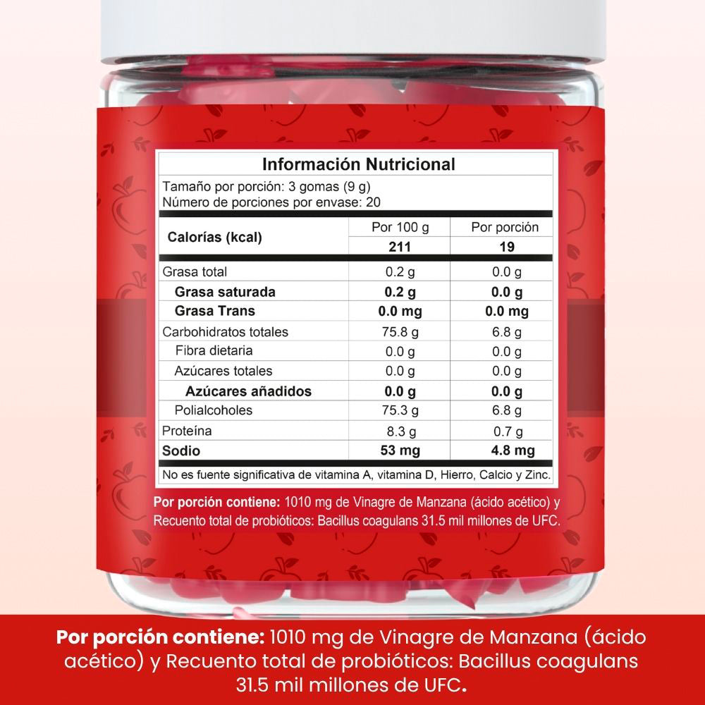 GOMAS THE GUMMY BOX VINAGRE DE MANZANA FRASCO X 60 UNDS
