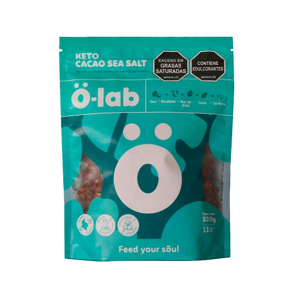 GRANOLA O-LAB CACAO Y SAL MARINA DOYPACK 320 G