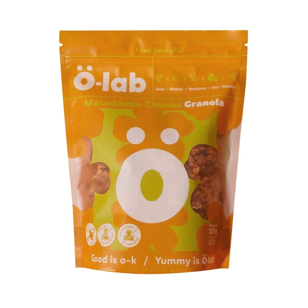 GRANOLA O-LAB MACADAMIA CHUNKS DOYPACK 350 G