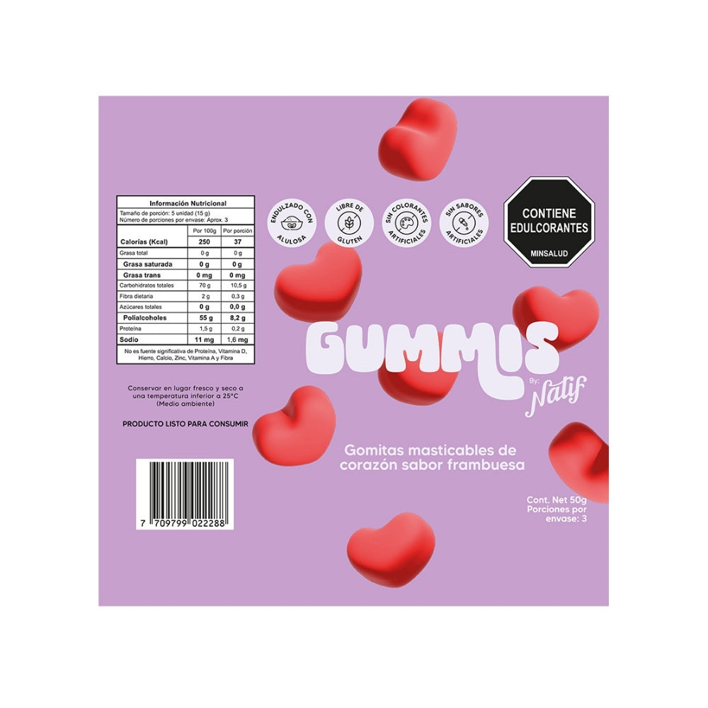 GUMMIS GOMAS SABOR FRAMBUESA BOLSA 30 G