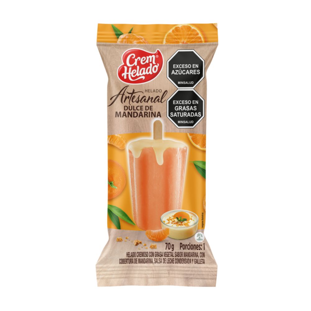 HELADO CREM HELADO ARTESANAL DULCE DE MANDARINA BOLSA 70 G