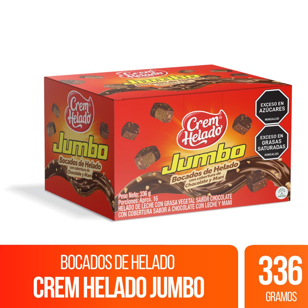 HELADO CREM HELADO BOCADOS JUMBO CAJA 336 G