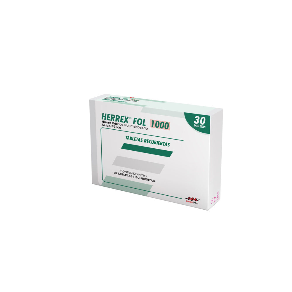 HERREX FOL TABLETAS 1000 MG CAJA X 30 UNDS
