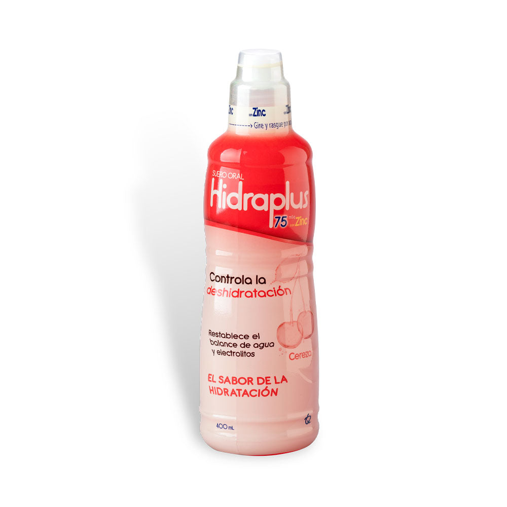 HIDRAPLUS 75 ZINC SOLUCION ORAL CEREZA FRASCO 400 ML