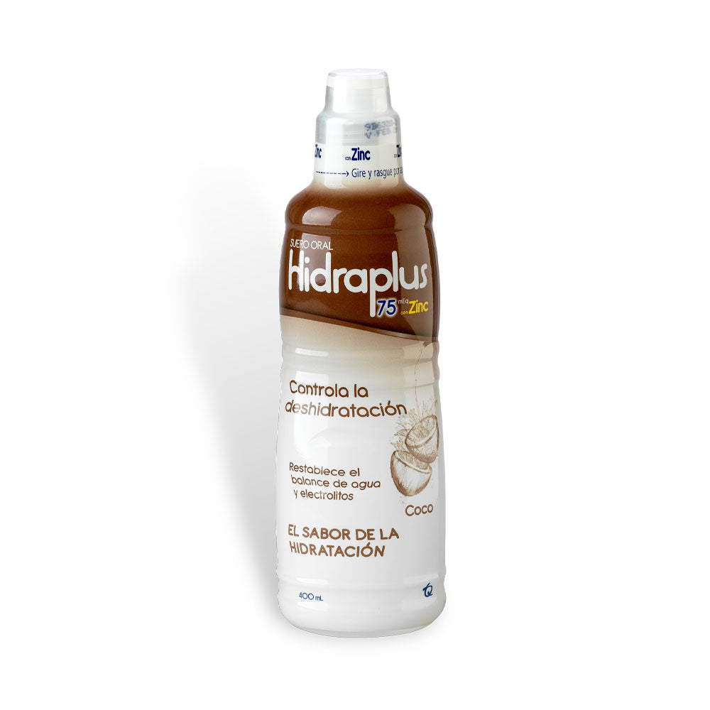 HIDRAPLUS 75 ZINC SOLUCION ORAL COCO FRASCO 400 ML
