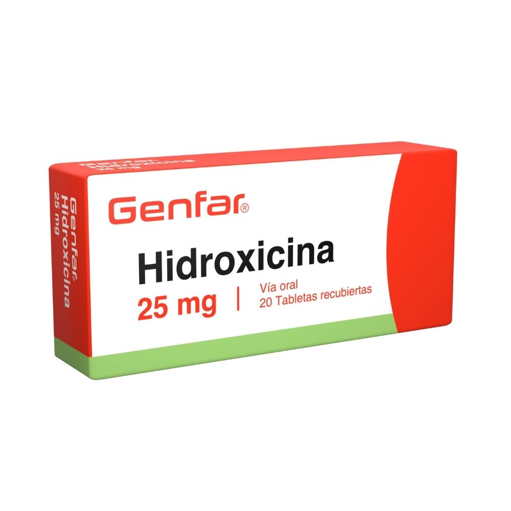 HIDROXICINA GENFAR TABLETAS 25 MG CAJA X 20 UNDS