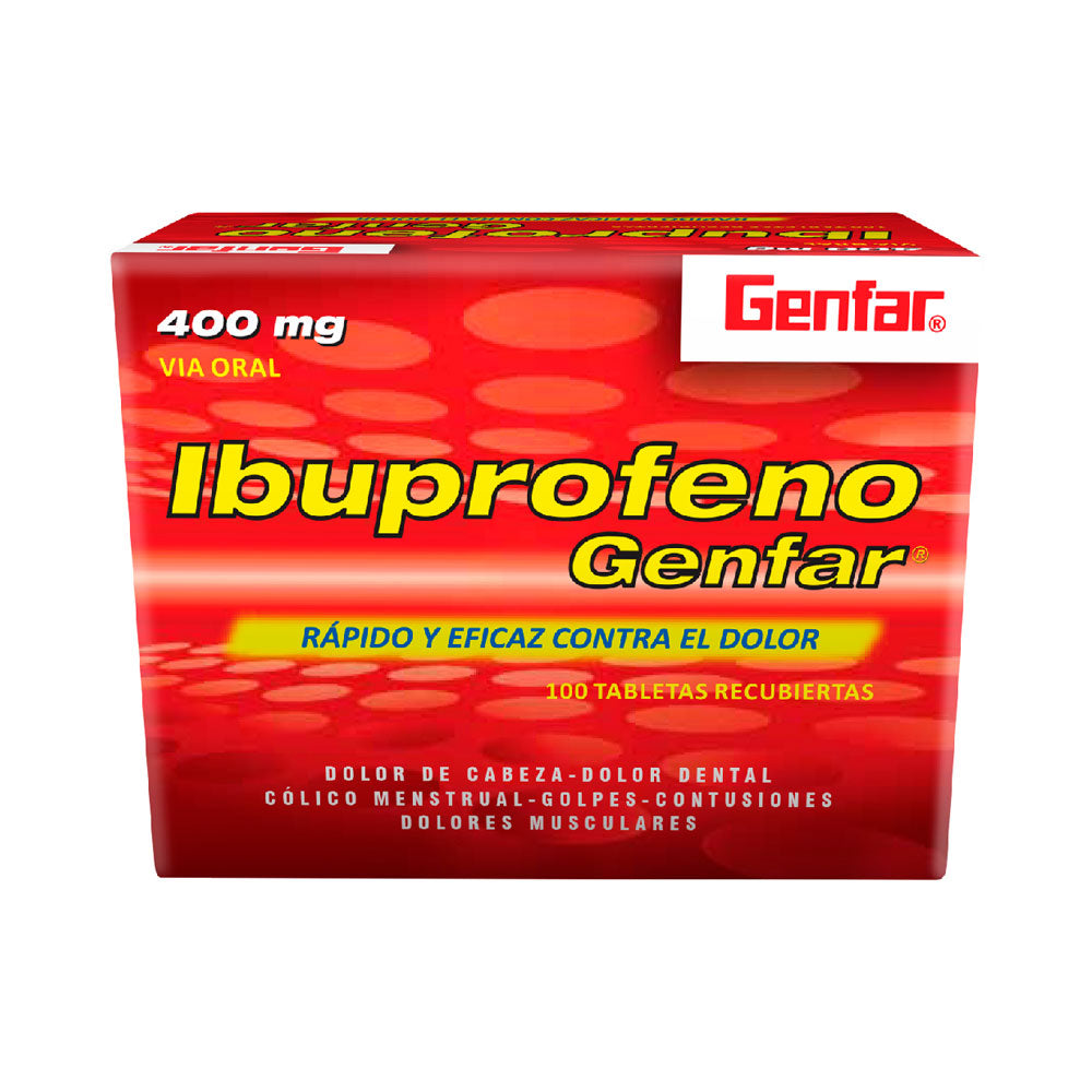 IBUPROFENO GENFAR TABLETAS 400 MG CAJA X 100 UNDS