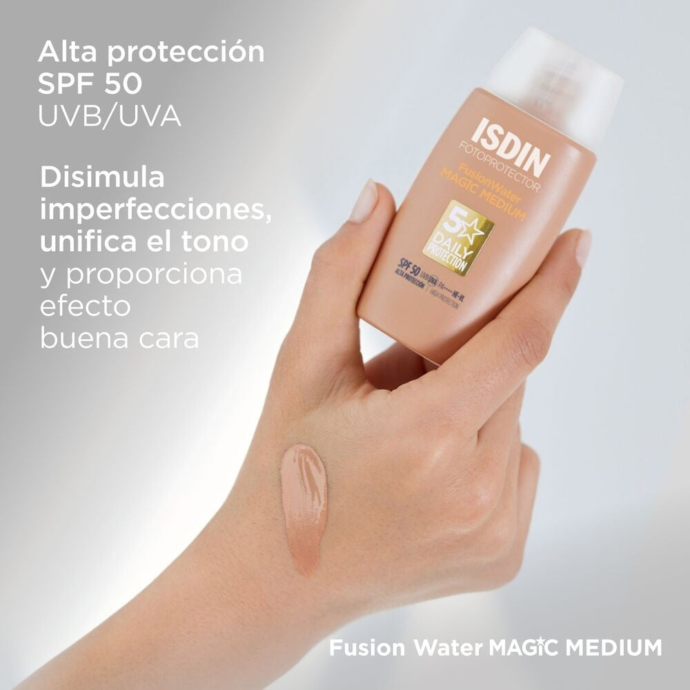ISDIN FUSION WATER MAGIC SPF 50 COLOR MEDIUM FRASCO 50 ML