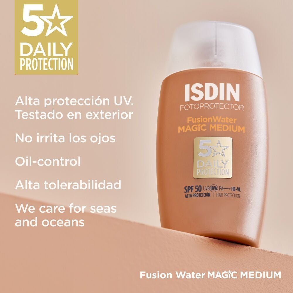 ISDIN FUSION WATER MAGIC SPF 50 COLOR MEDIUM FRASCO 50 ML