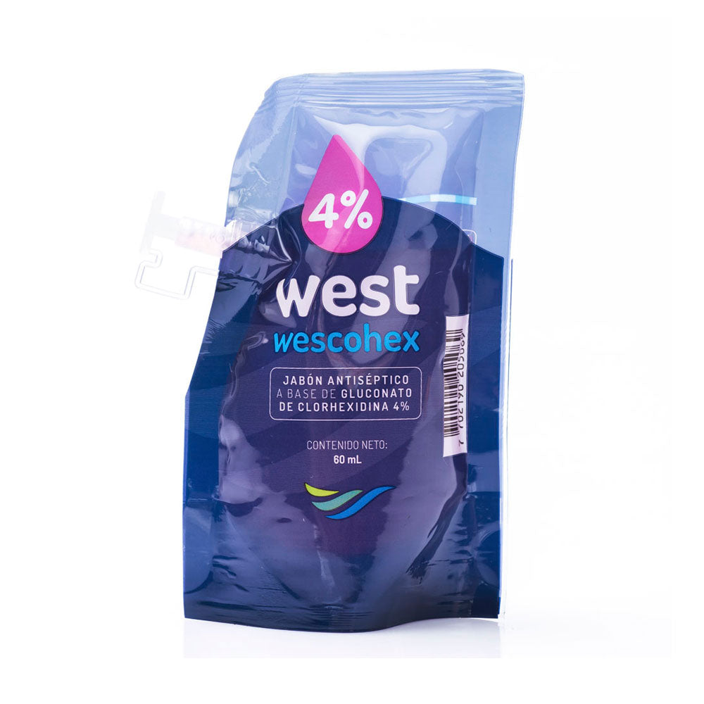JABON ANTISEPTICO WEST CLORHEXIDINA 4% 60 ML