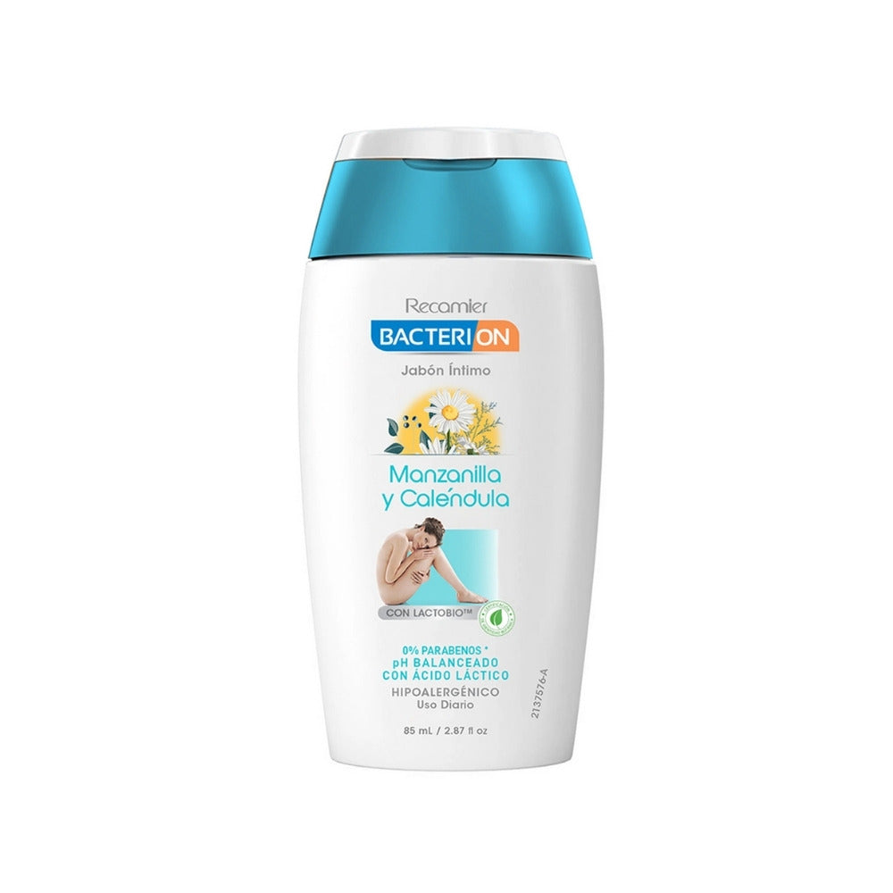 JABON INTIMO BACTERIÓN MANZANILLA CALENDULA FRASCO 85 ML
