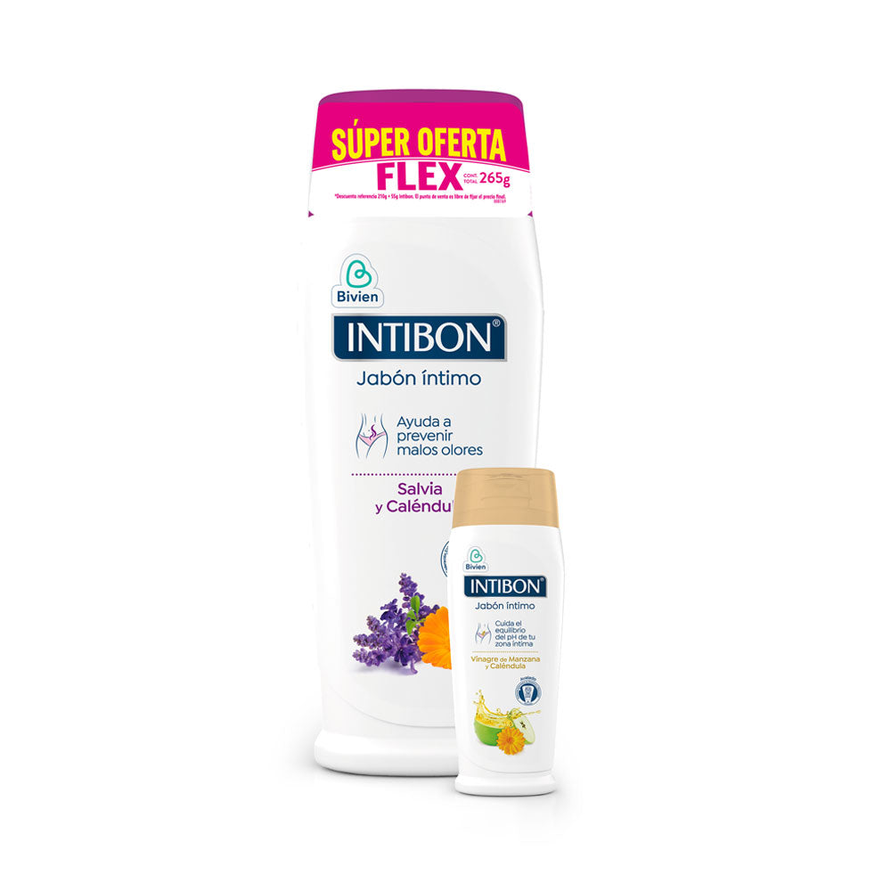JABON INTIMO INTIBON SALVIA+ VINAGRE FRASCO 210G+55G