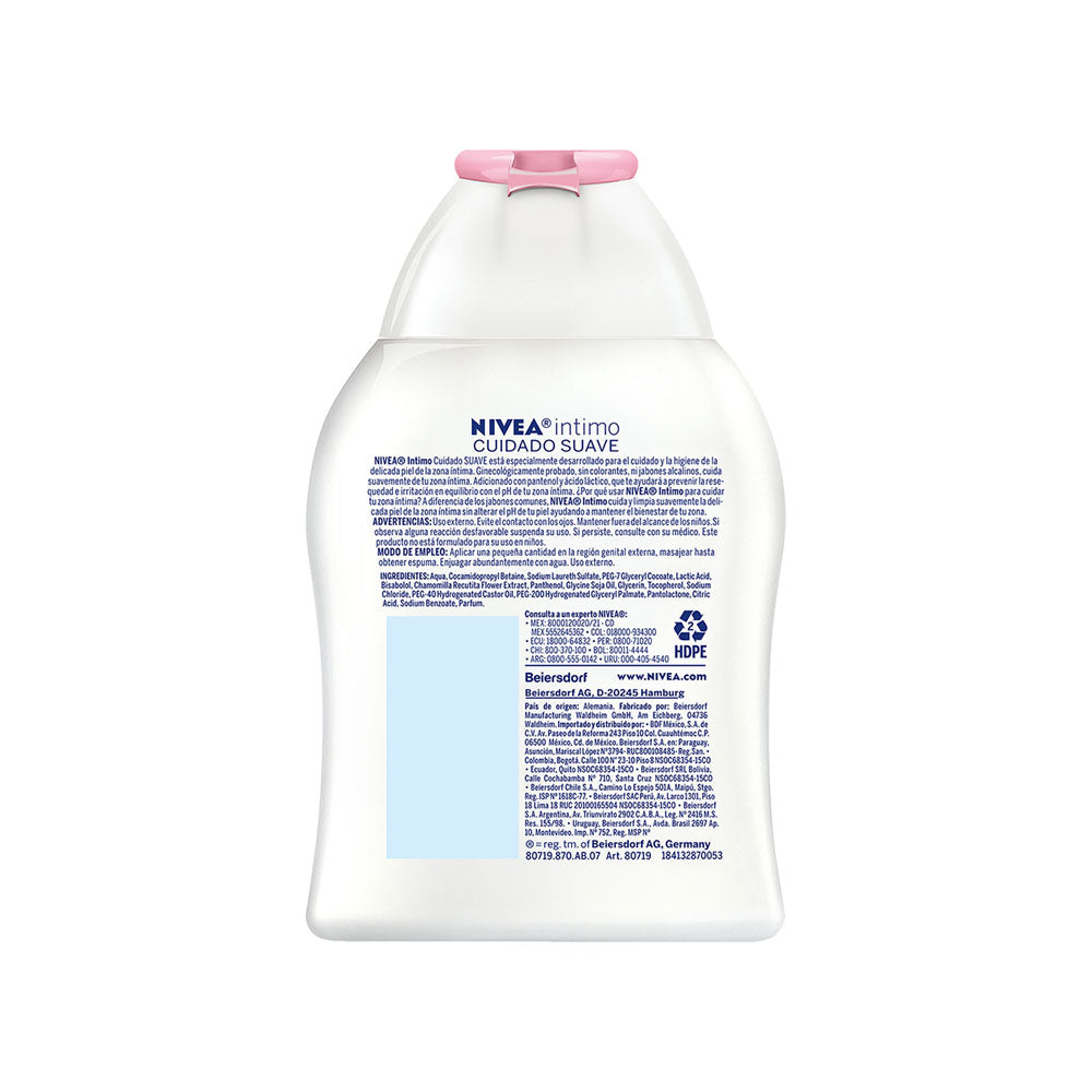 JABON INTIMO NIVEA CUIDADO SUAVE FRASCO 250 ML