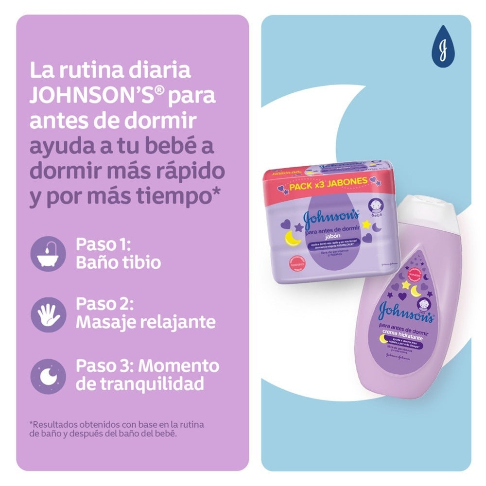 JABON JOHNSONS BABY ANTES DE DORMIR BOLSA 3 X 110GR