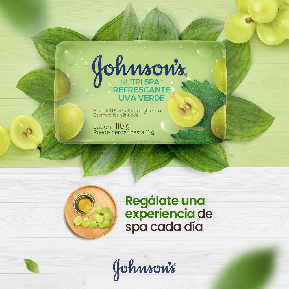 JABON JOHNSONS REFRESCANTE UVA VERDE BARRA 3 X 110GR