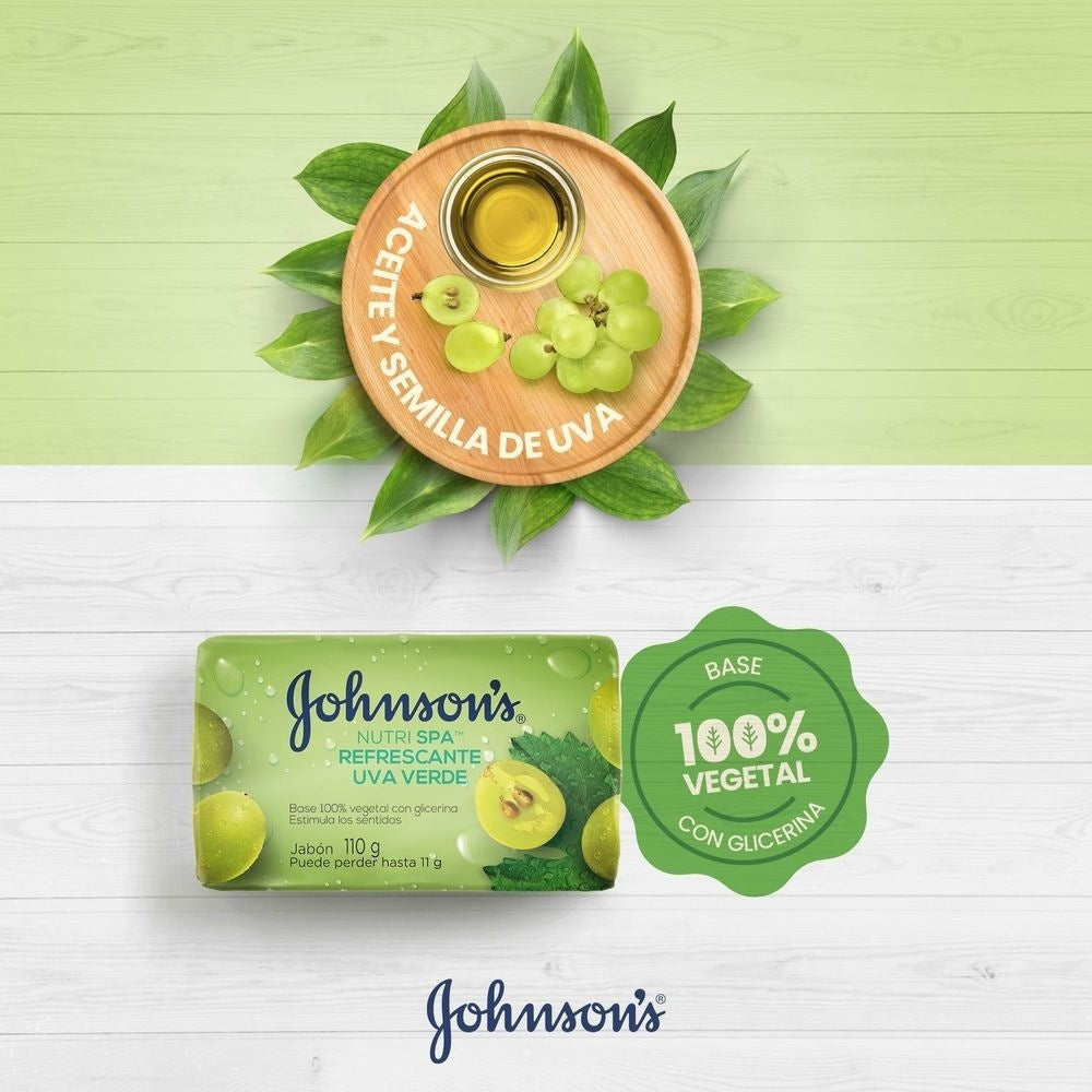 JABON JOHNSONS REFRESCANTE UVA VERDE BARRA 3 X 110GR