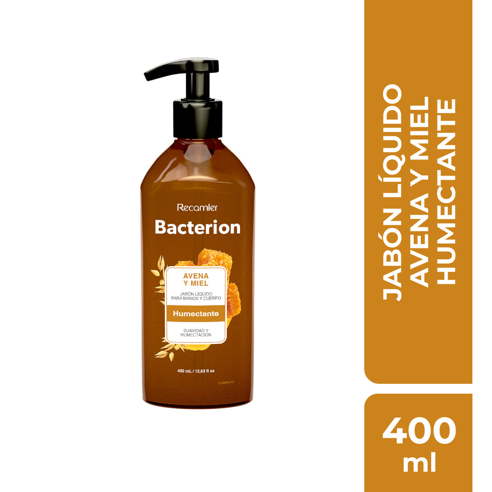 JABON LIQUIDO BACTERION AVENA Y MIEL FRASCO 400 ML