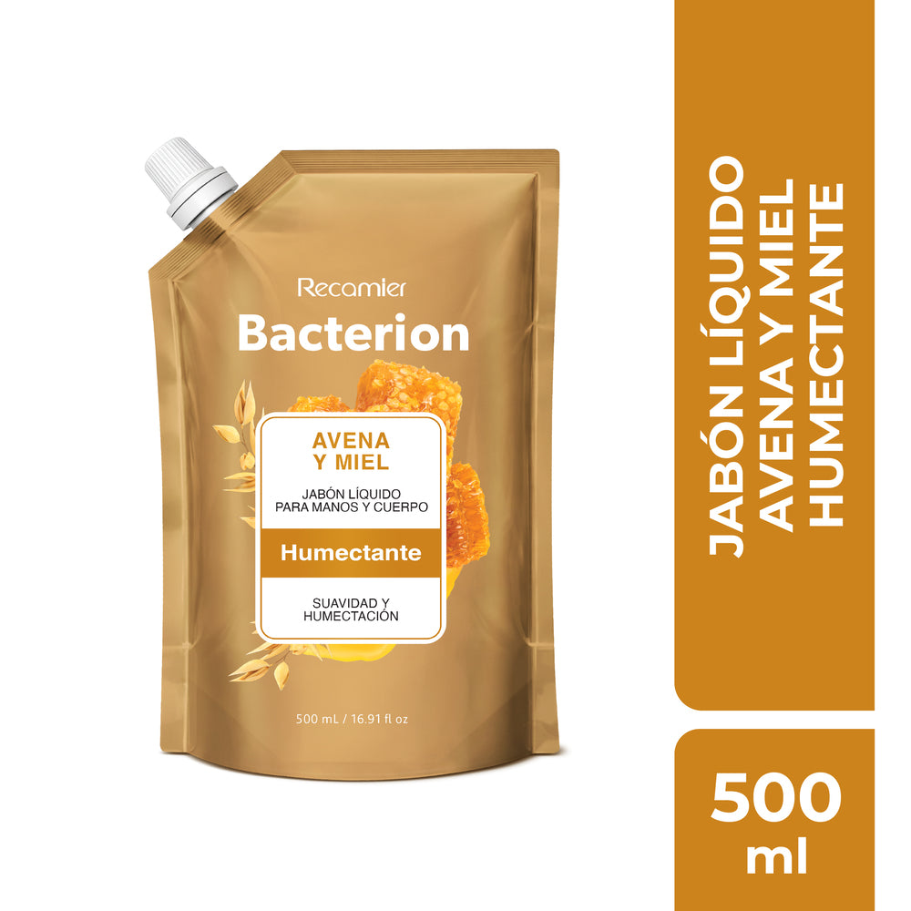 JABON LIQUIDO BACTERION AVENA Y MIEL REFILL DOYPACK 500 ML