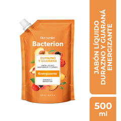 Jabon Liquido Bacterion Durazno Y Guarana Refill Doypack 500 Ml
