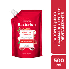 Jabon Liquido Bacterion Granada Y Lyche Refill Doypack 500 Ml