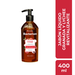 Jabon Liquido Bacterion Granada Y Lychee Frasco 400 Ml