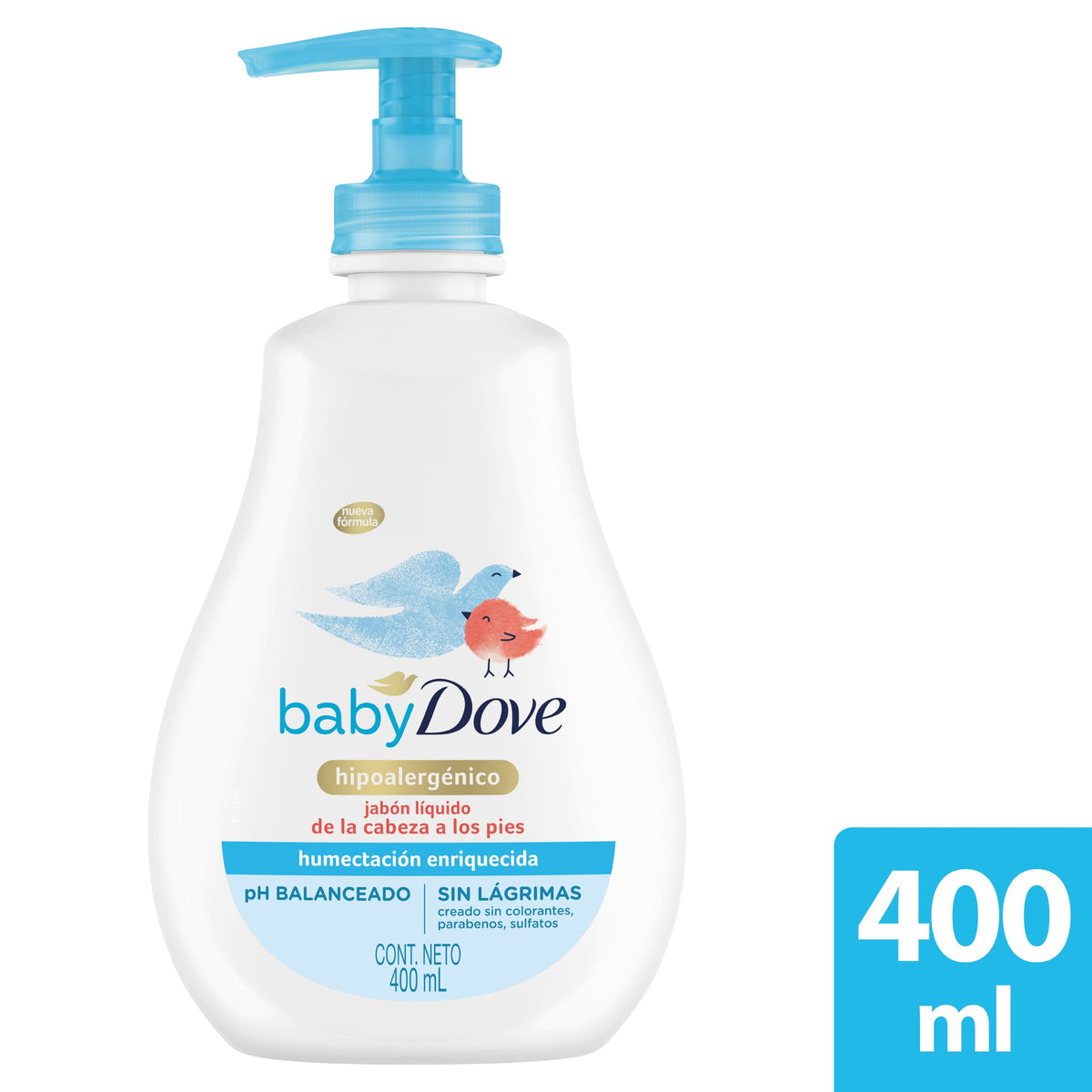 JABON LIQUIDO DOVE BABY HUMECTA ENRIQUECIDA FRASCO 400 ML