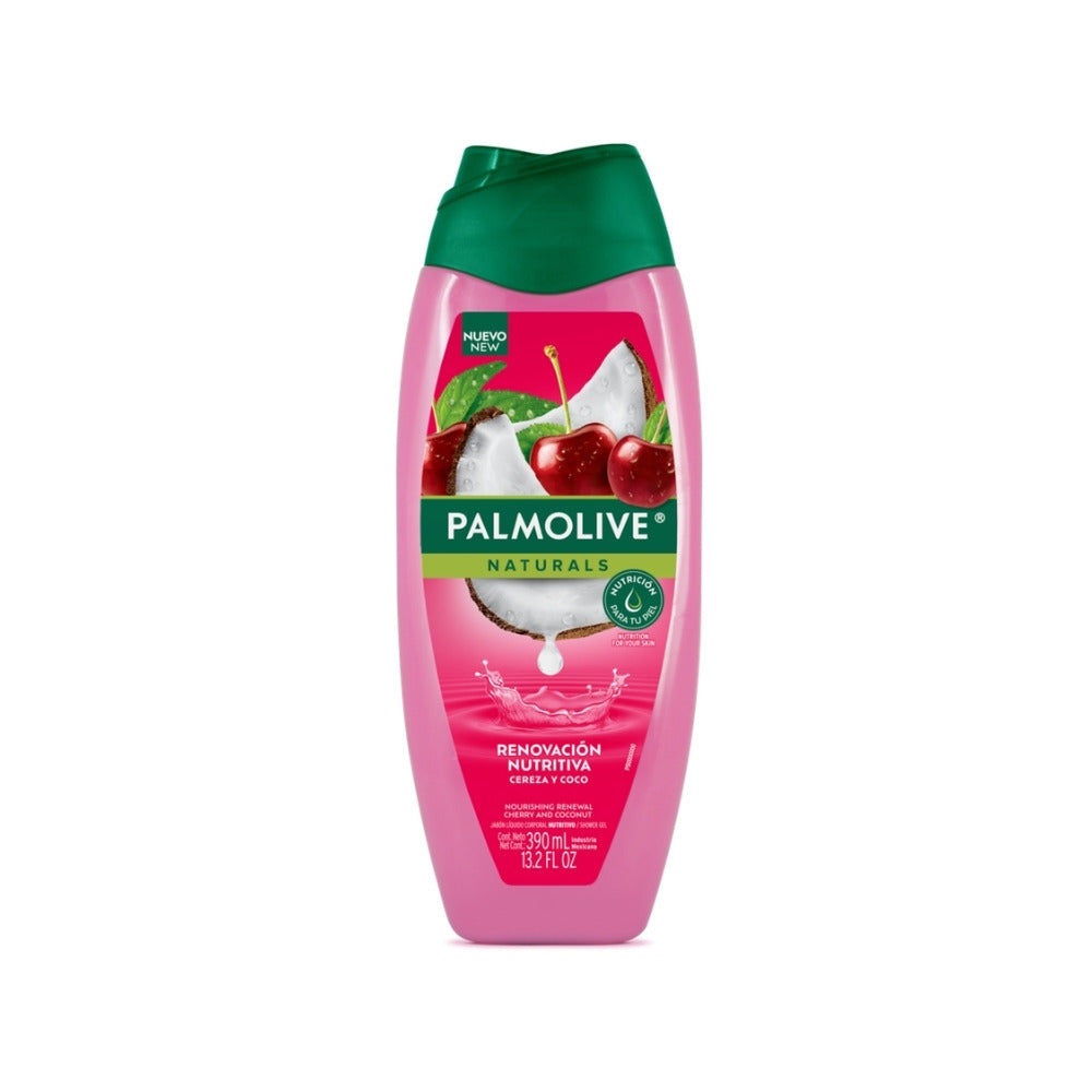 JABON LIQUIDO PALMOLIVE NATURALS CEREZA Y COCO FRASCO 390 ML