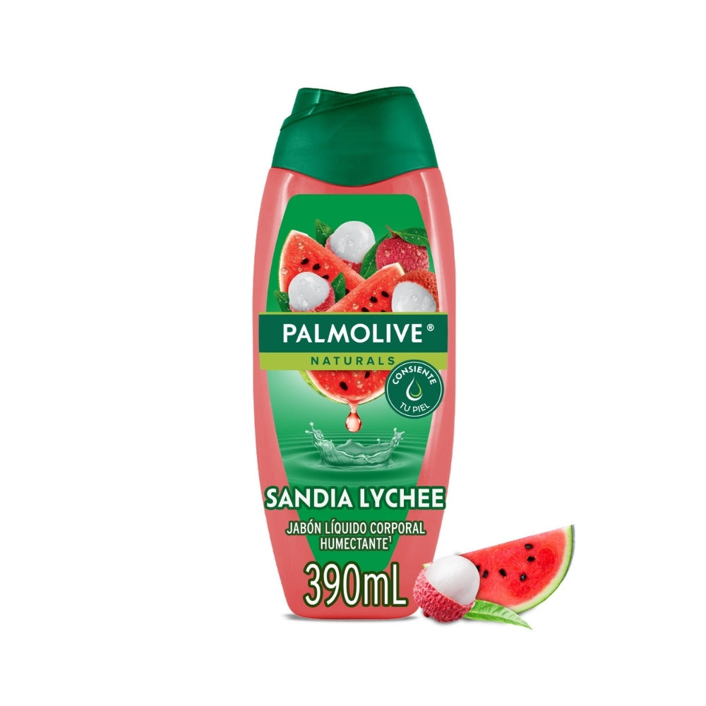 JABON LIQUIDO PALMOLIVE SANDIA Y LYCHEE FRASCO 390 ML