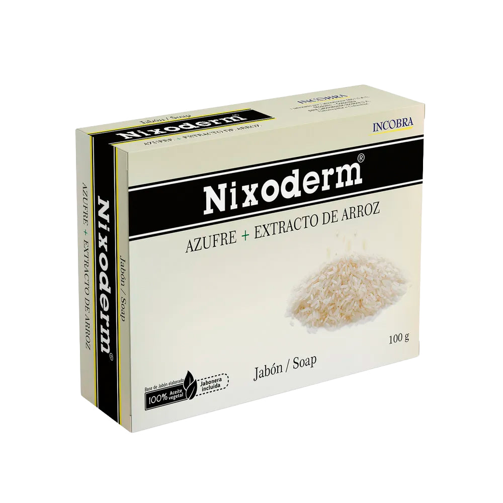 JABON NIXODERM AZUFRE + EXTRACTO ARROZ BARRA 100 G