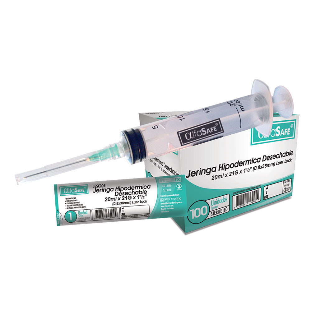 JERINGA HIPODERMICA ALFASAFE 20 ML