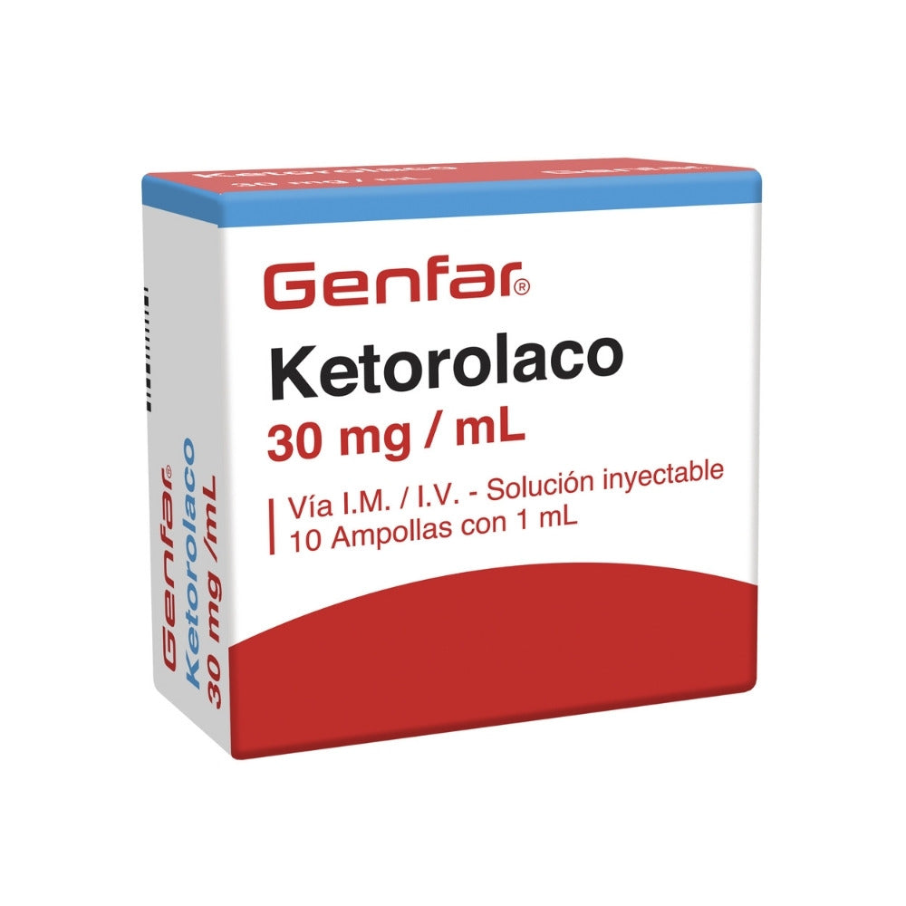 KETOROLACO GENFAR AMPOLLAS 30 MG CAJA X 10 UNDS