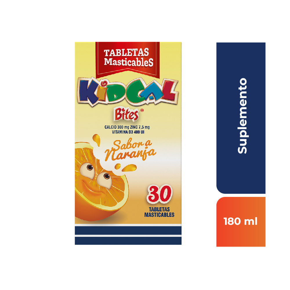 KIDCAL BITES T. MASTICABLES NARANJA CAJA X 30 UNDS