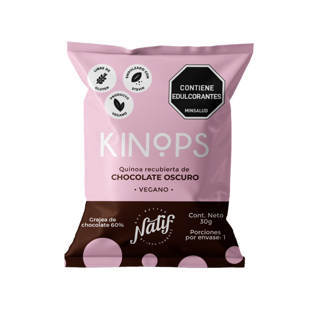 KINOPS CHOCOLATE OSCURO 30 G SIN AZUCAR BOLSA 30 G