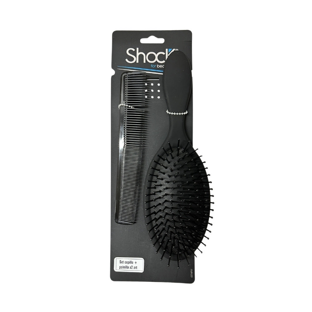 KIT CEPILLO Y PEINILLA SHOCK ESTUCHE X 2 UNDS