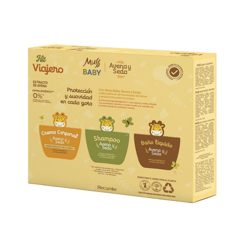 KIT MUSS BABY VIAJERO FRASCO 3 X 120 ML
