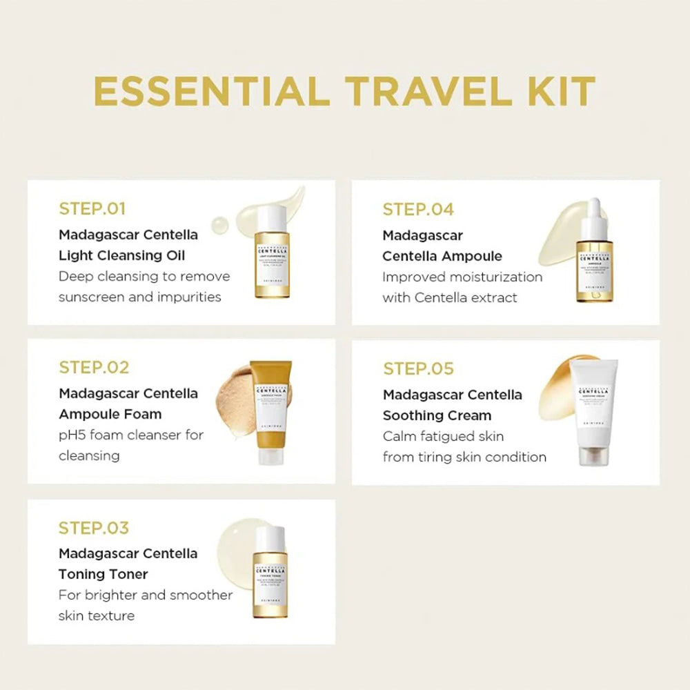 KIT TRAVEL MADAGASCAR CENTELLA CAJA X 5 UNDS