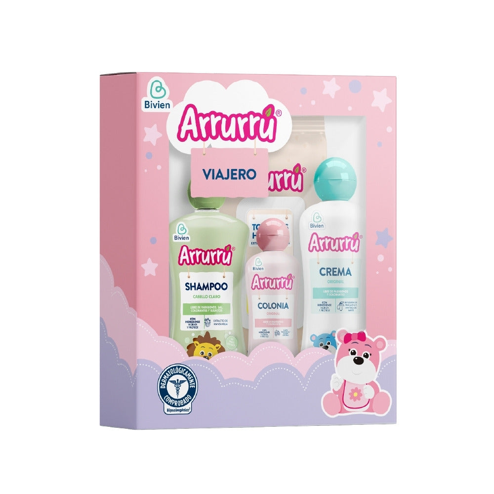 KIT VIAJERO ARRURRU ROSADO X 4 UNDS